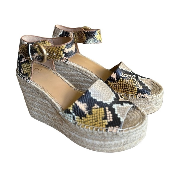 Marc Fisher MLALIDAS Leather Sandals Size 8.5 Open Toe Wedge with Ankle Strap - Picture 8 of 14